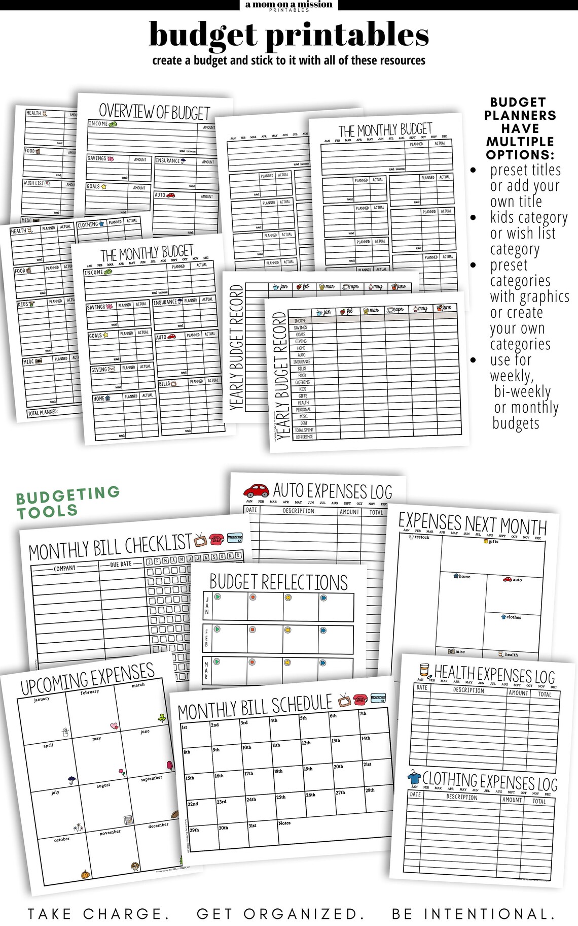 Financial Planner Printable Monthly Budget Finance Money | Etsy