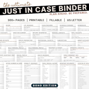 The Ultimate Just in Case Binder (boho Edition) | an Emergency and End ...