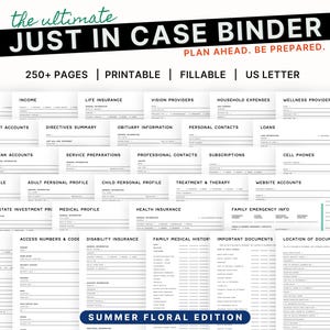 The Ultimate Just in Case Binder (summer Floral Edition) | Estate ...