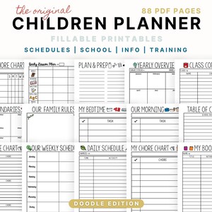 Children Planner Printables School Documents Family Schedule Lesson ...