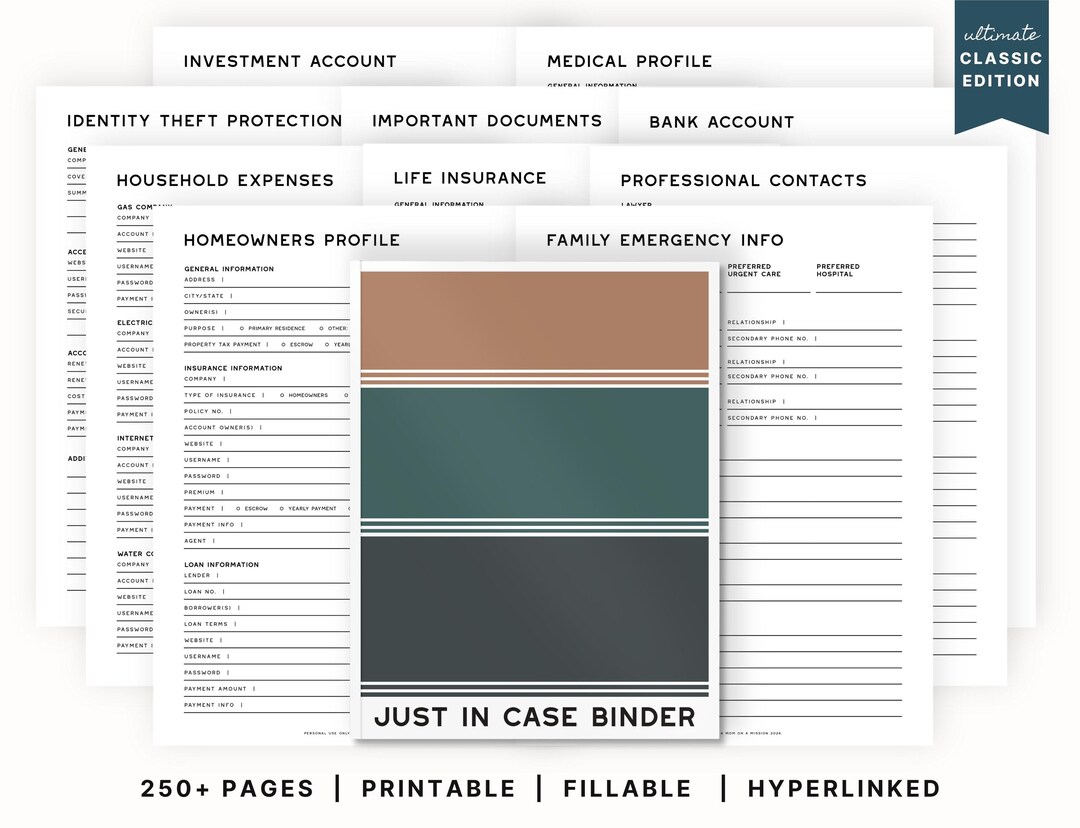 The Ultimate Just in Case Binder (classic Edition): an Emergency and ...