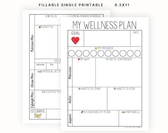 My Wellness Plan  |  Printable and Fillable PDF