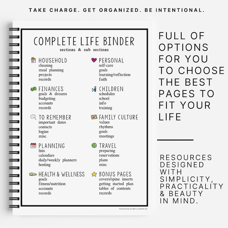 Complete Life Binder: Home Management Planners Printable and Fillable image 2