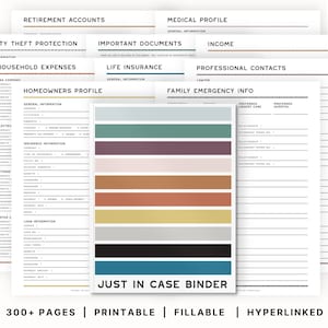 The Ultimate Just In Case Binder (Bold Edition)  |  Estate Planning  |  Emergency & End of Life Planner  |  Fillable Hyperlinked PDFs