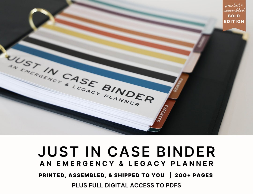 Just in Case Binder (bold Edition): A Printed & Assembled Emergency and ...