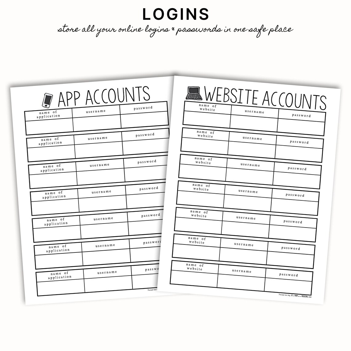To Remember Planner Printables | Contacts | Address Book | Important ...
