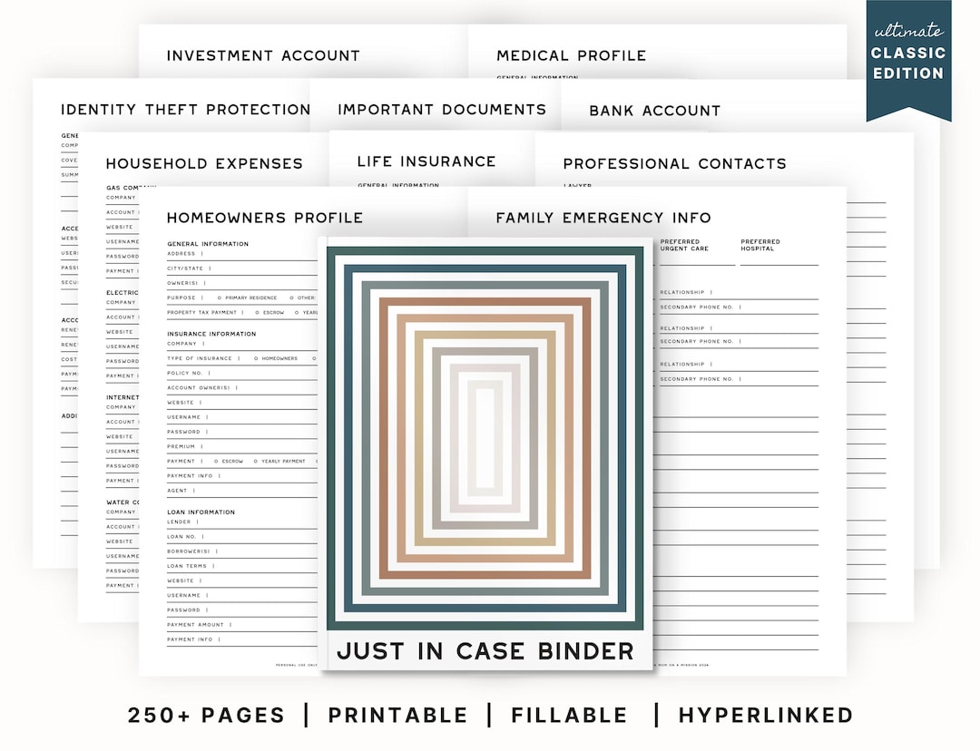 The Ultimate Just in Case Binder (classic Edition): an Emergency and ...