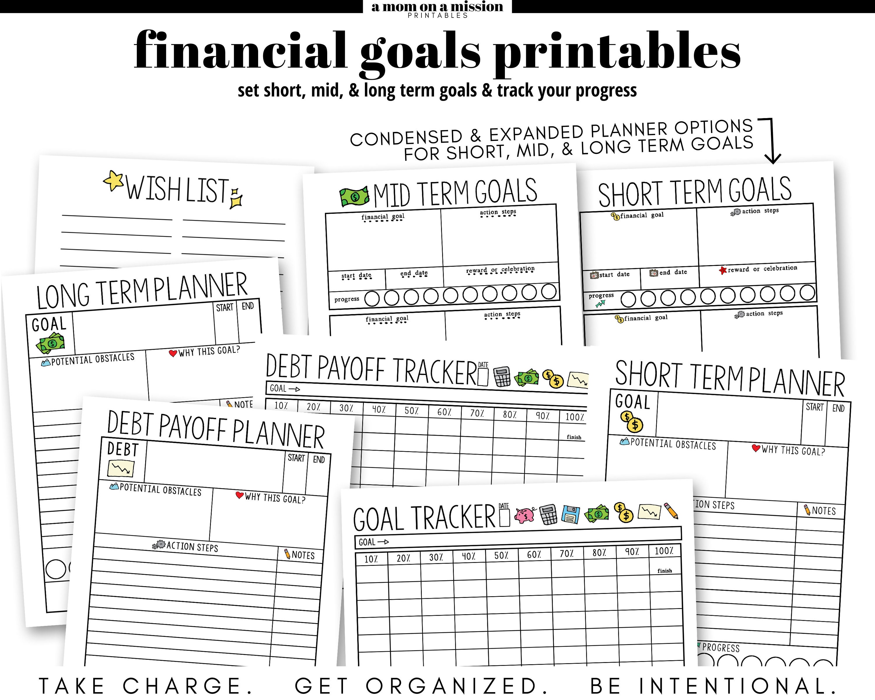 Financial Planner Printable Monthly Budget Finance Money | Etsy