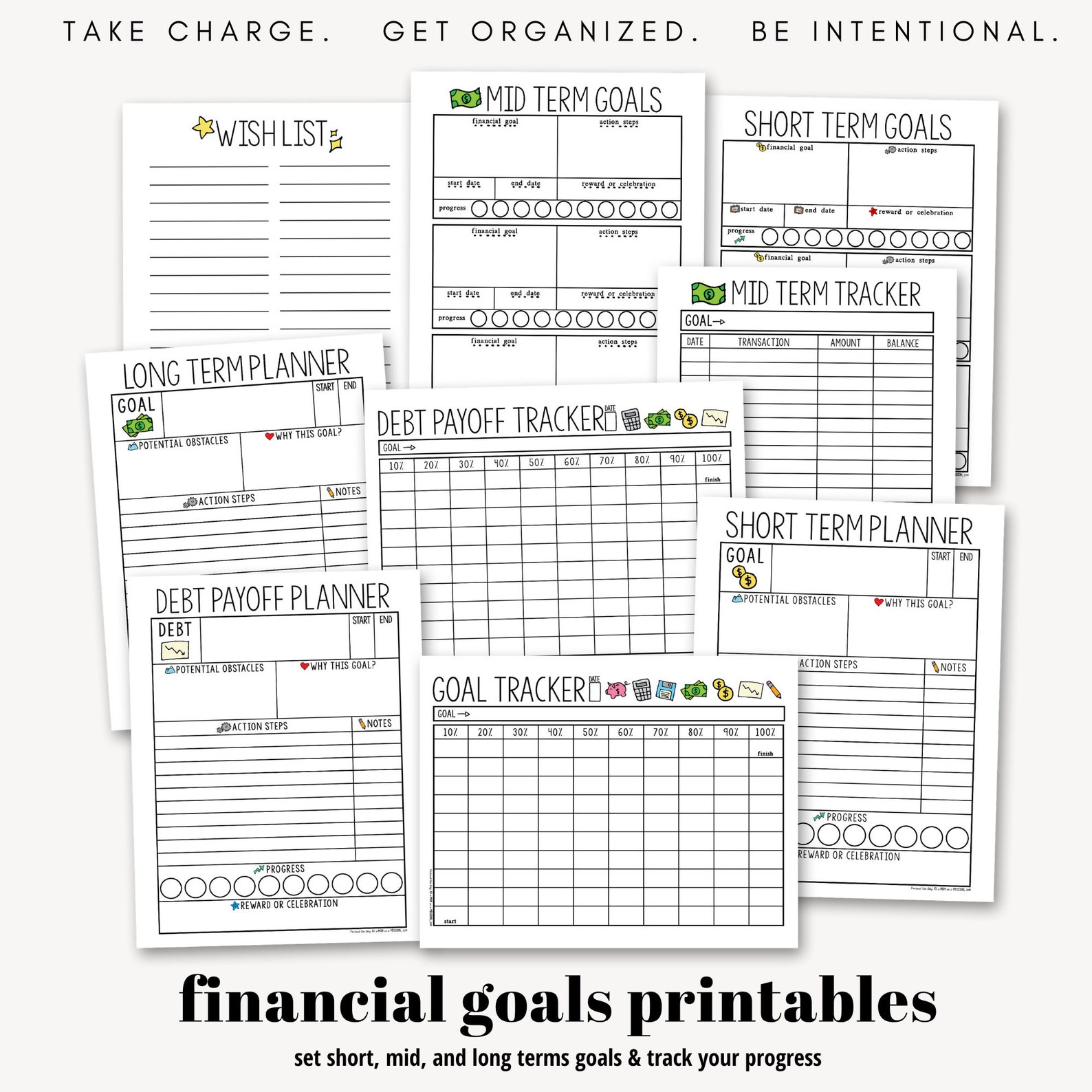 Financial Planner Printable Monthly Budget Finance Money | Etsy