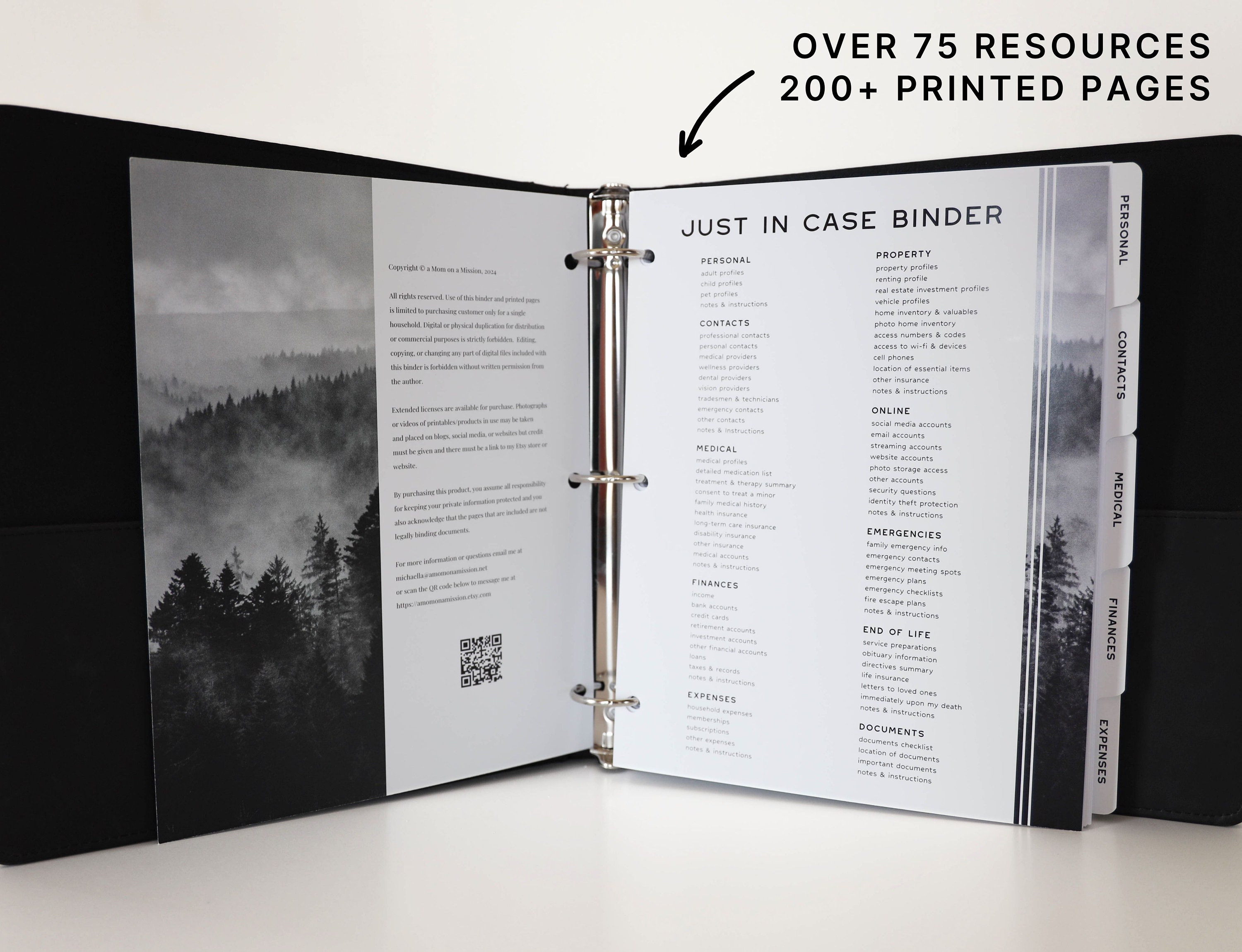 Just in Case Binder (outdoors Edition) | Printed & Assembled | 200 ...