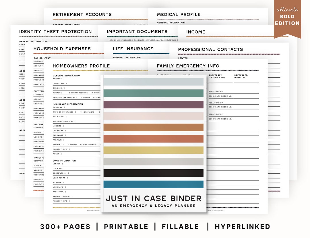 The Ultimate Just in Case Binder bold Edition Estate Planning Emergency ...