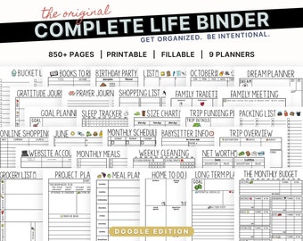 Complete Life Binder: Home Management Planners |  Printable and Fillable