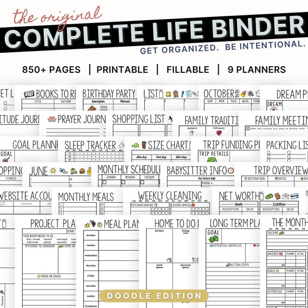Complete Life Binder: Home Management Planners |  Printable and Fillable