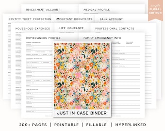 De eenvoudige map voor het geval dat (bloemeneditie) |  Een planner voor noodgevallen en levenseinde |  Estate Planning en belangrijke documenten