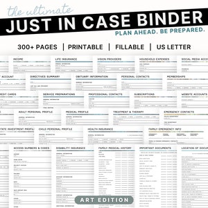 The Ultimate Just In Case Binder (Art Edition): An Emergency and End of Life Planner