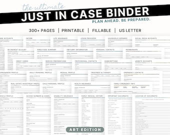 The Ultimate Just In Case Binder (Art Edition): An Emergency and End of Life Planner