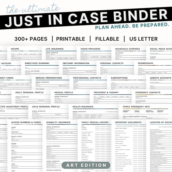 The Ultimate Just In Case Binder (Art Edition): An Emergency and End of Life Planner