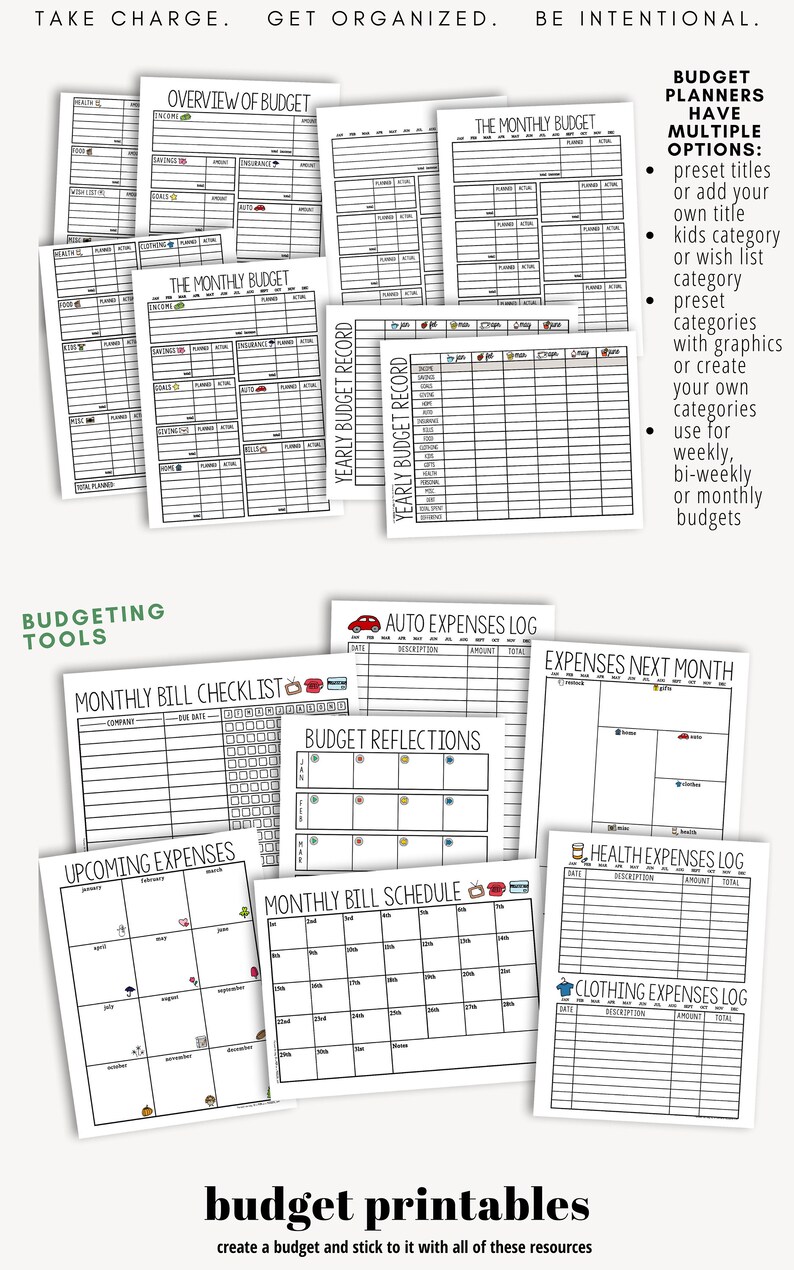 Financial Planner Printable Monthly Budget Finance Money | Etsy