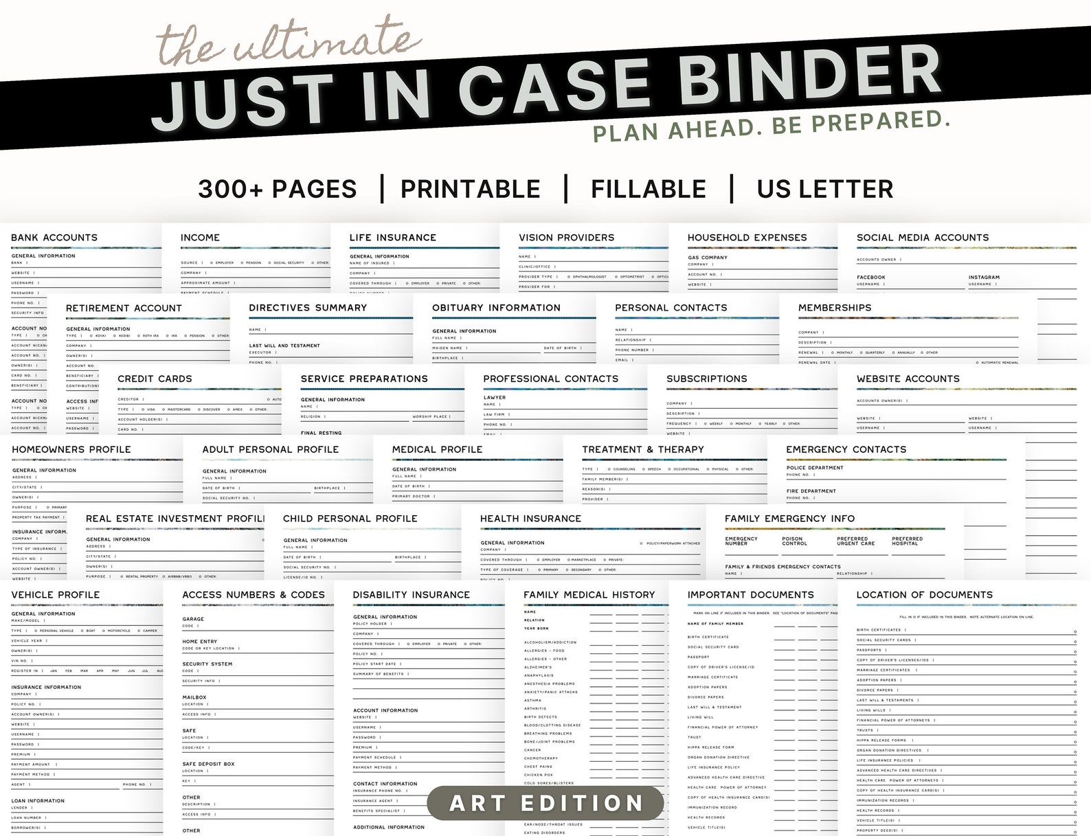 The Ultimate Just in Case Binder art Edition an Emergency and End of