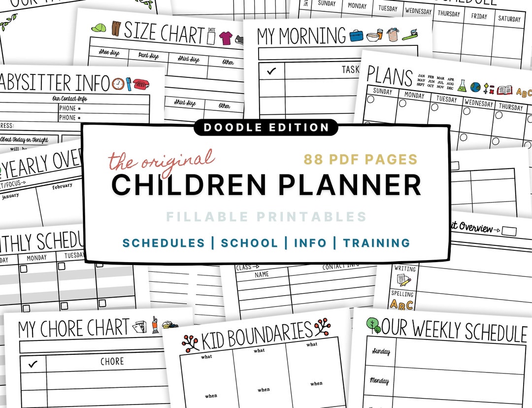 Children Printable Planner - Etsy