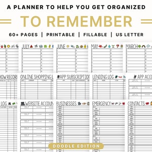 To Remember Printable Planner