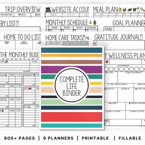 Home Management Planner Printables | Complete Life Binder | Finances & Budget | Cleaning | Meal Planners|  Household | Calendars | Digital