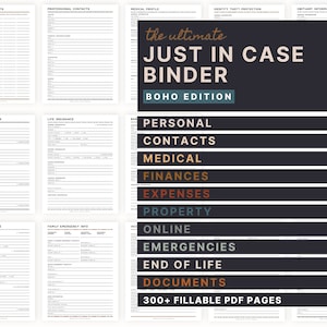 The Ultimate Just in Case Binder (boho Edition) | an Emergency and End ...