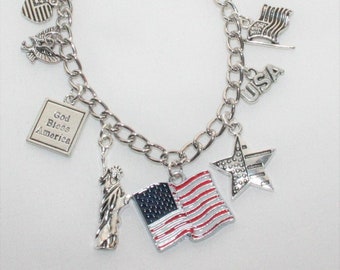 Democrat jewelry for women USA American Patriotic bracelet Vote bangle charm bracelet