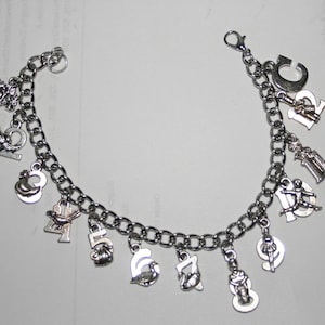 Twelve Days of Christmas Charm Bracelet, 12 Days of Christmas Bracelet, Stainless Steel Charm Bracelet, Xmas Bracelet, Christmas Jewelry