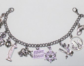 Colorado Charm Bracelet,  Stainless Steel Colorado Bracelet, Colorado State Bracelet, Colorado Jewelry, Centennial State Bracelet