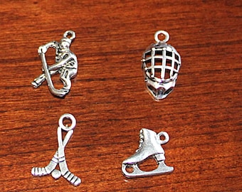 Liquidation Sale of Hockey Charms, Mixed Lot of Hockey Charms, Ice Hockey Charms