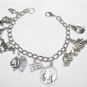 South Dakota Charm Bracelet, Stainless Steel South Dakota Bracelet, South Dakota State Bracelet, So Dakota Jewelry,  Dakota Bracelet