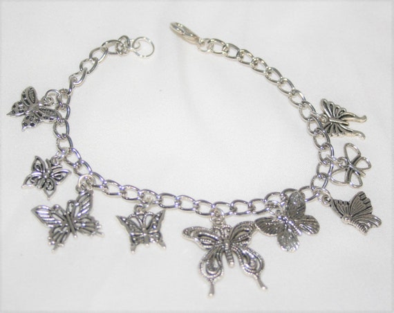 Butterfly charms bracelet