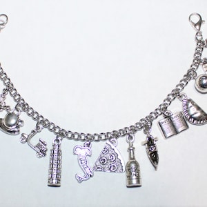 Italy Charm Bracelet, Stainless Steel Italy Bracelet, Italy Travel Bracelet, Stainless Steel Italy Charm Bracelet, Italy Gift