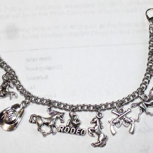 Custom Cowgirl Bracelet,  Stainless Steel Cowgirl Bracelet, Create Your Own Cowgirl Bracelet, Horse Charm Bracelet, Equestrian Jewelry,