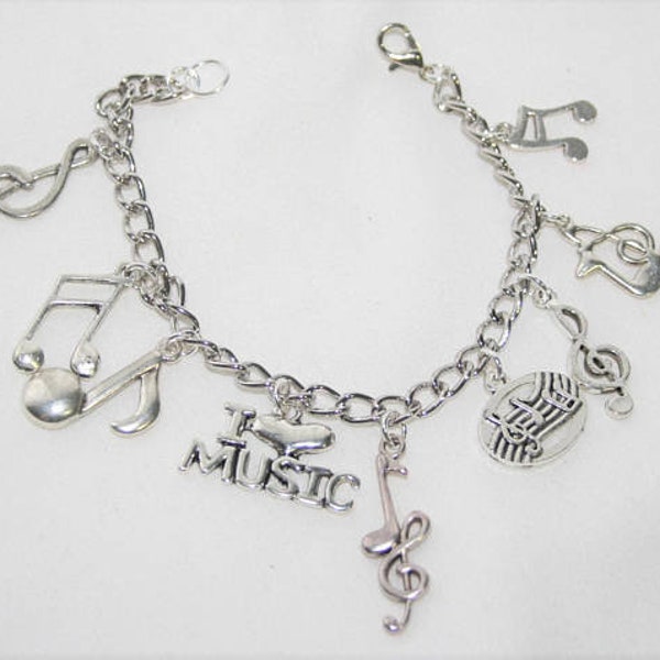 Music Charm Bracelet Etsy