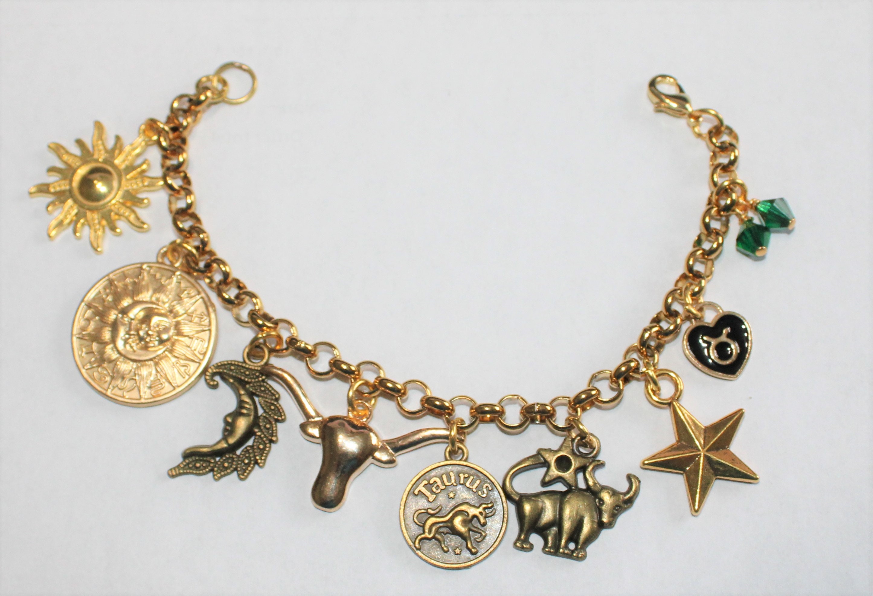 Gold Zodiac Charms, Astrology Charms, Zodiac Necklace Charms, 12 Zodiac Charms for Jewelry Making Supply,ZODIAC-15