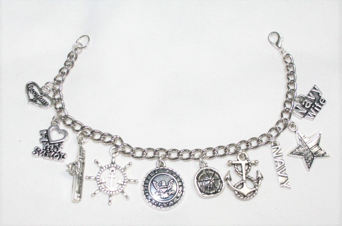 US Navy Charm Bracelet Navy Bracelet Navy Jewelry Military Etsy