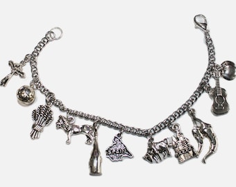 Spain Charm Bracelet, Stainless Steel Spain Bracelet, Spain Bracelet, Spain Gift, Spain Jewelry,  Spain Bracelet, Personalized