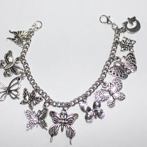 Butterfly Charm Bracelet, Stainless Steel Butterfly Lover Bracelet, Custom Butterfy Charm Bracelet, Butterfly Jewelry, Butterflies Bracelet