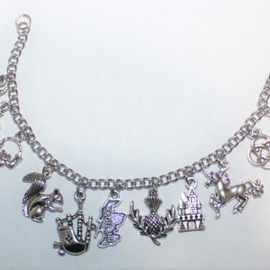 Scotland Charm Bracelet, Stainless Steel Scotland Bracelet, Scotland Travel Bracelet, Stainless Steel Scotland Charm Bracelet, Scotland Gift