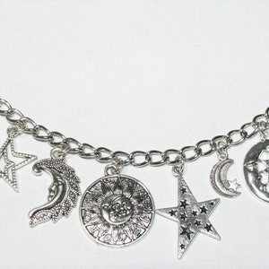 Create Your Own Celestial Bracelet, Custom Celestial Bracelet, Stainless Steel Stars  Bracelet, Moon Charm Bracelet, Stars and Moons Jewelry