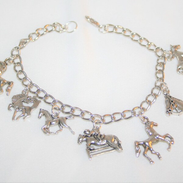 Horse Charm Bracelet Etsy