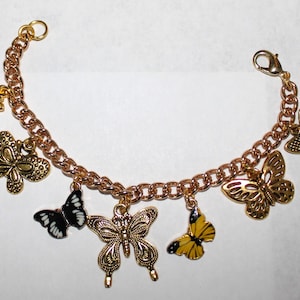 Butterfly Charm Bracelet, Butterfly Bracelet, Butterfly Lover Charm Bracelet, Butterfly Lover Gift,