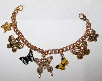 Butterfly Charm Bracelet, Butterfly Bracelet, Butterfly Lover Charm Bracelet, Butterfly Lover Gift,