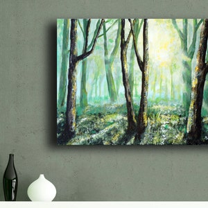 Deep Into The Forest Goolden Gate Park Painting by marinelaArt -  Fine Art Painting on 12&quot; x 9&quot; Large Canvas Paintings