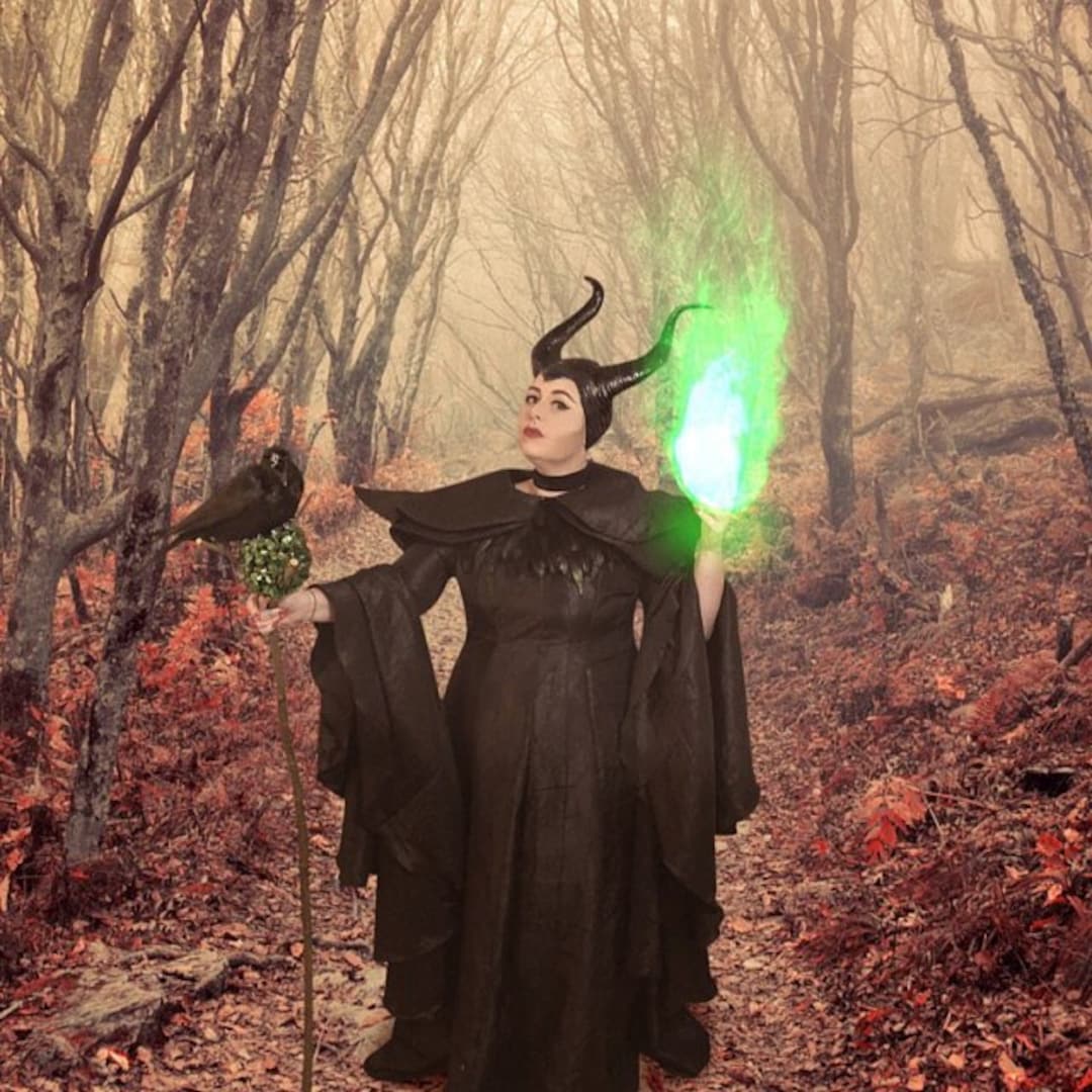 maleficent dress Disguise Women's Maleficent Christening Gown Deluxe Halloween Costume, Large