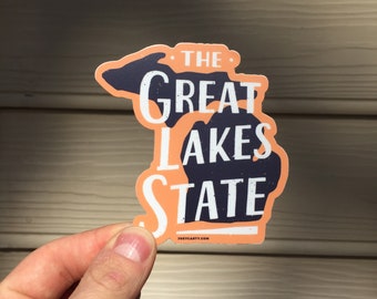 Michigan Sticker - The Great Lakes State Decal - Vinyl Sticker