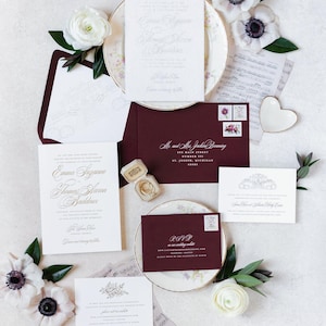 Vellum Wedding Invitations with Gold Foil Stamp, Classic Wedding Invitations in Gold Foil | SAMPLE | Veranda