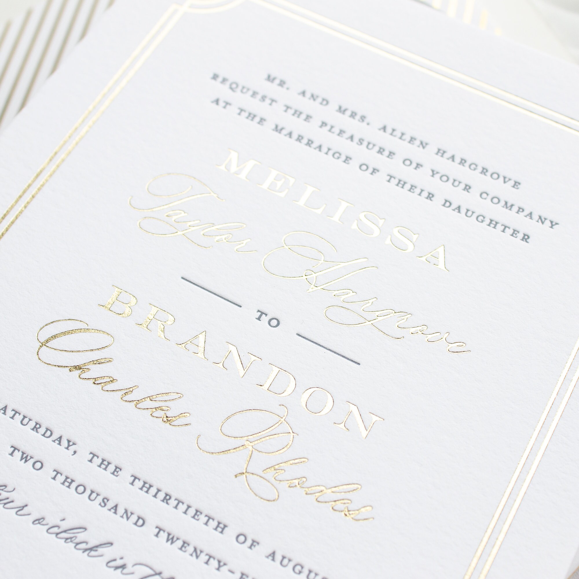 Foil Stamped Wedding Invitations, Pocketfolder Invitation Suite